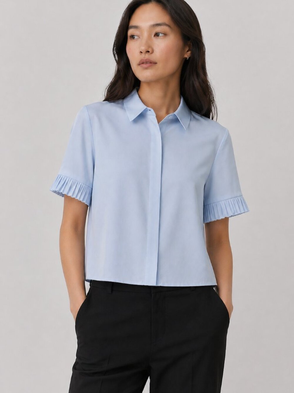 French Connection Short-sleeve Button Down Shirt, Size S